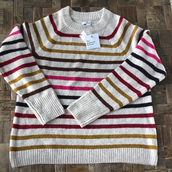 Sonoma Supersoft Crewneck Striped Sweater. Size Medium